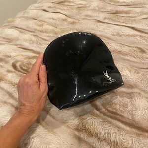 YSL Beauty Black Patent Leather Cosmetic Pouch